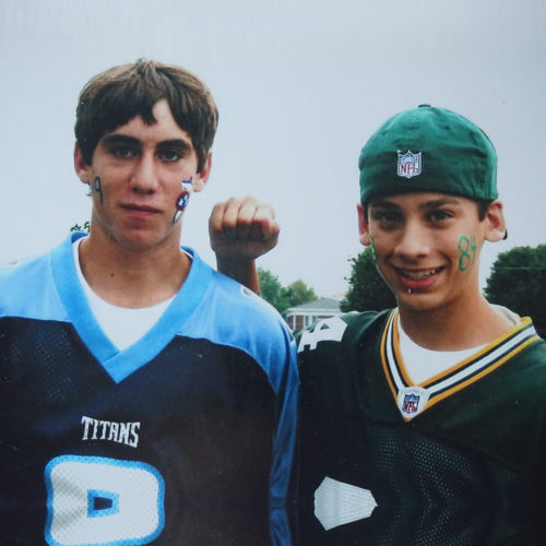 Jon and Sam at the Packers vs Titans game, Lambeau Field
