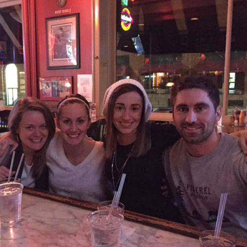 Sam, Sam, Margaret and Jenny in Downtown Minneapolis