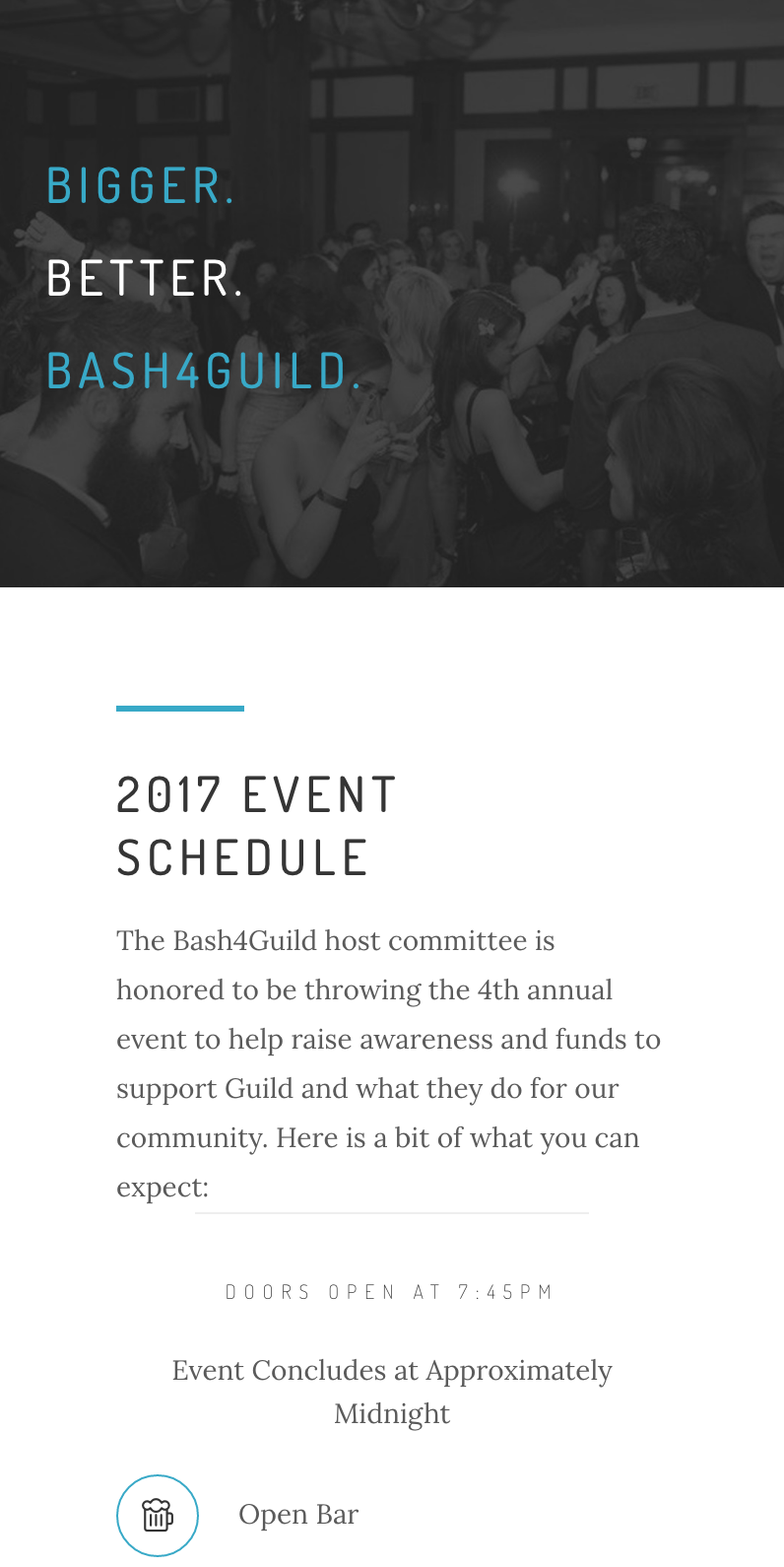 Bash4Guild Event Site, Event Schedule , Mobile
